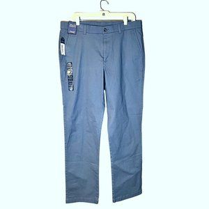 Roundtree & Yorke‎ Casuals NWT Mens Flat Front Straight Chino Pants Blue 36 x 32
